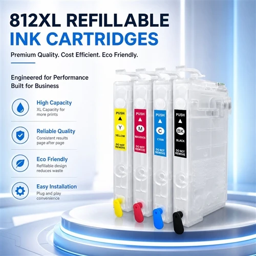 EPSON 812XL Refillable Ink Cartridges With One-Time Chips: Ultimate Cost-Savi...